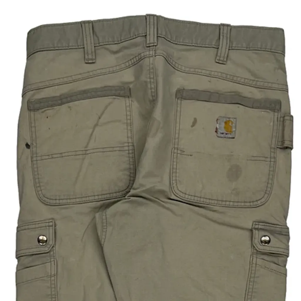 Carhartt Double Knee Cargo Trousers - 33W 31L Khaki Cotton - Image 7