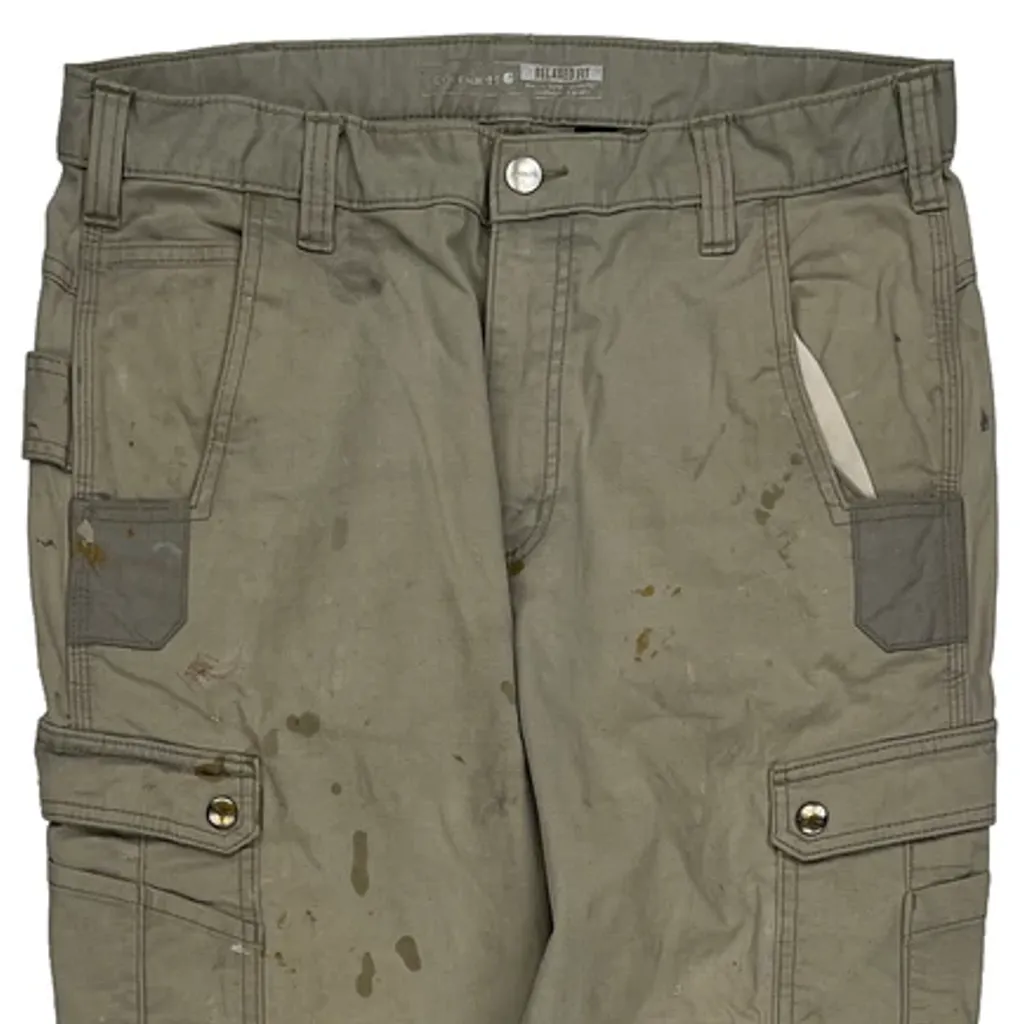 Carhartt Double Knee Cargo Trousers - 33W 31L Khaki Cotton - Image 9