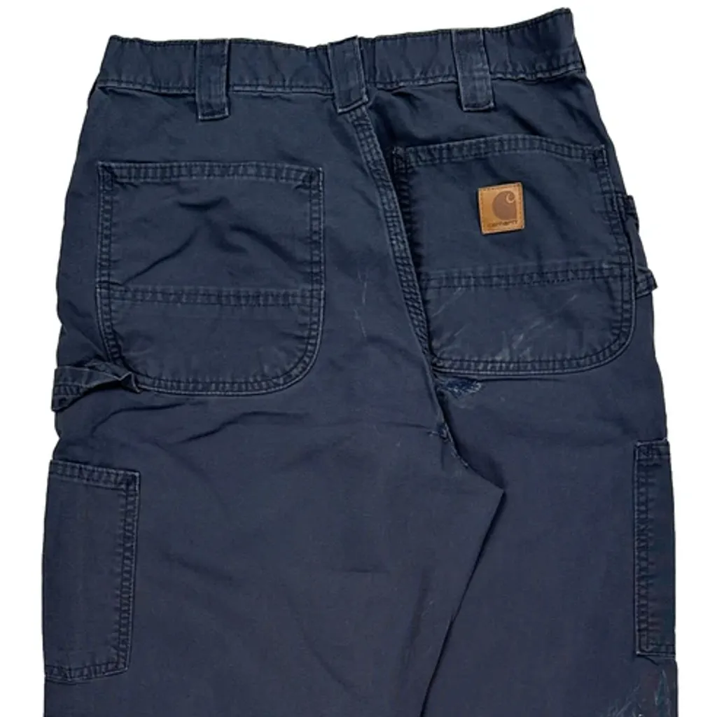 Carhartt Cargo Trousers - 29W 30L Navy Cotton - Image 8