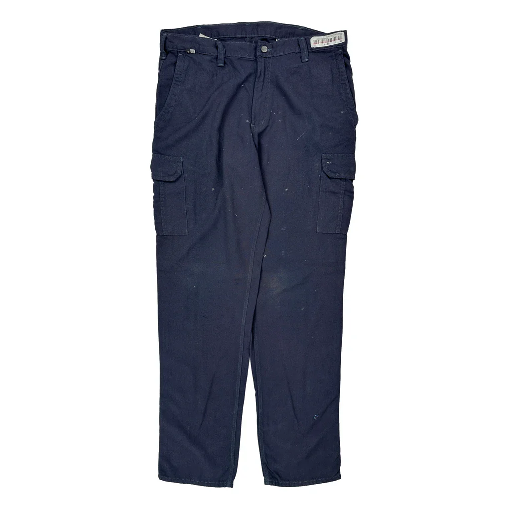 Carhartt Cargo Trousers - 36W 36L Navy Cotton - Image 2