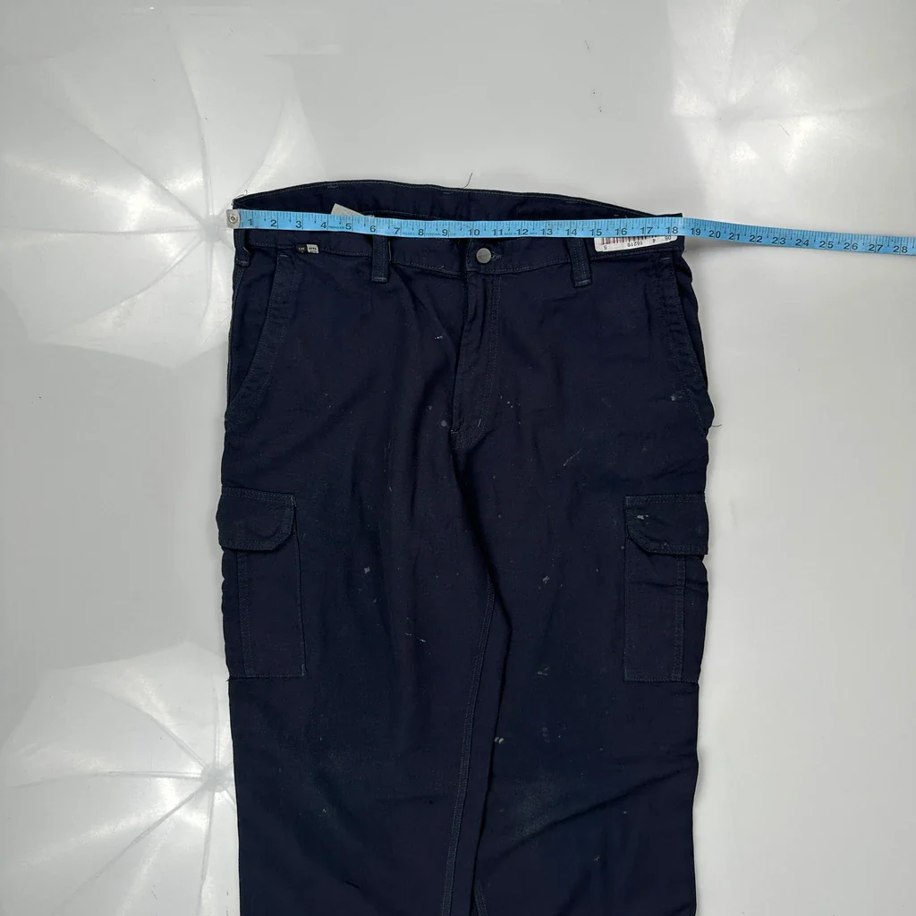 Carhartt Cargo Trousers - 36W 36L Navy Cotton - Image 3