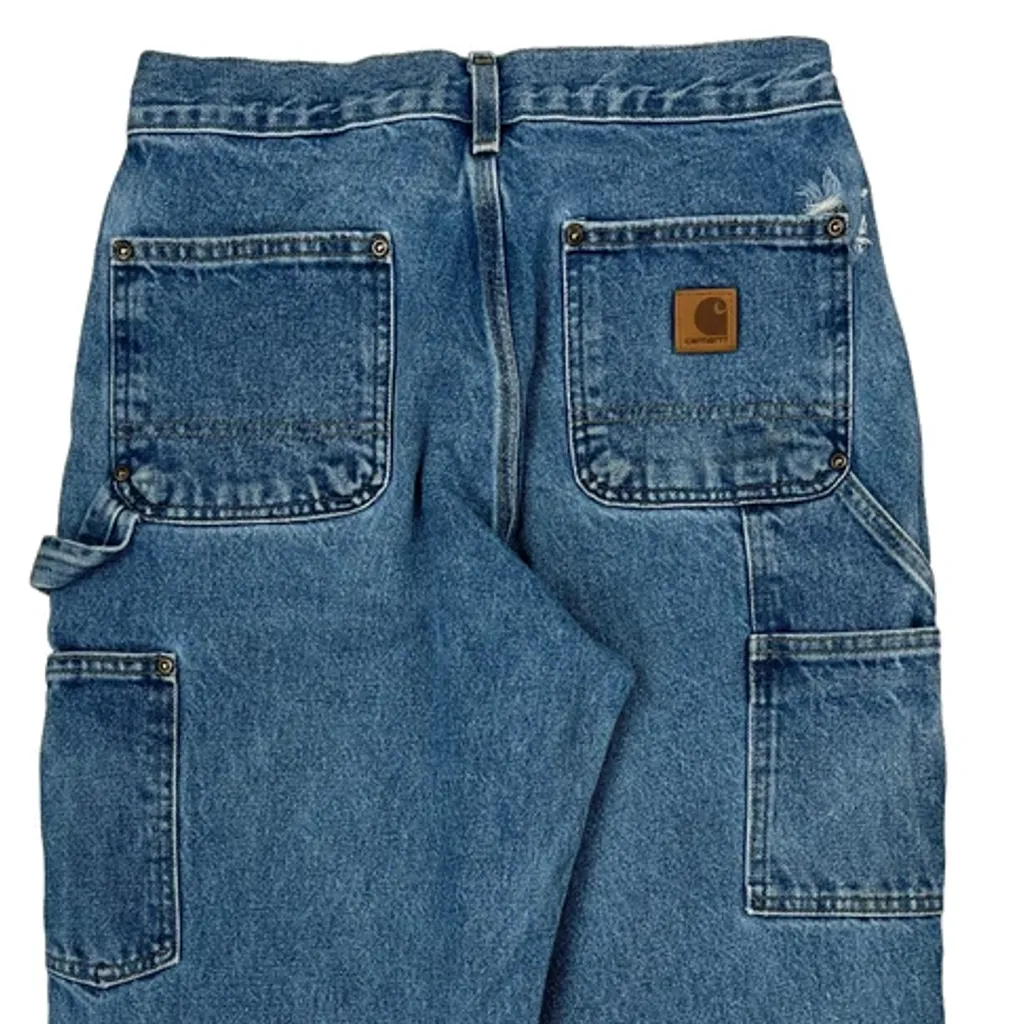 Carhartt Double Knee Carpenter Jeans - 28W 30L Blue Cotton - Image 8