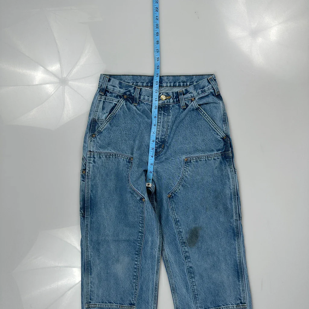 Carhartt Double Knee Carpenter Jeans - 28W 30L Blue Cotton - Image 4