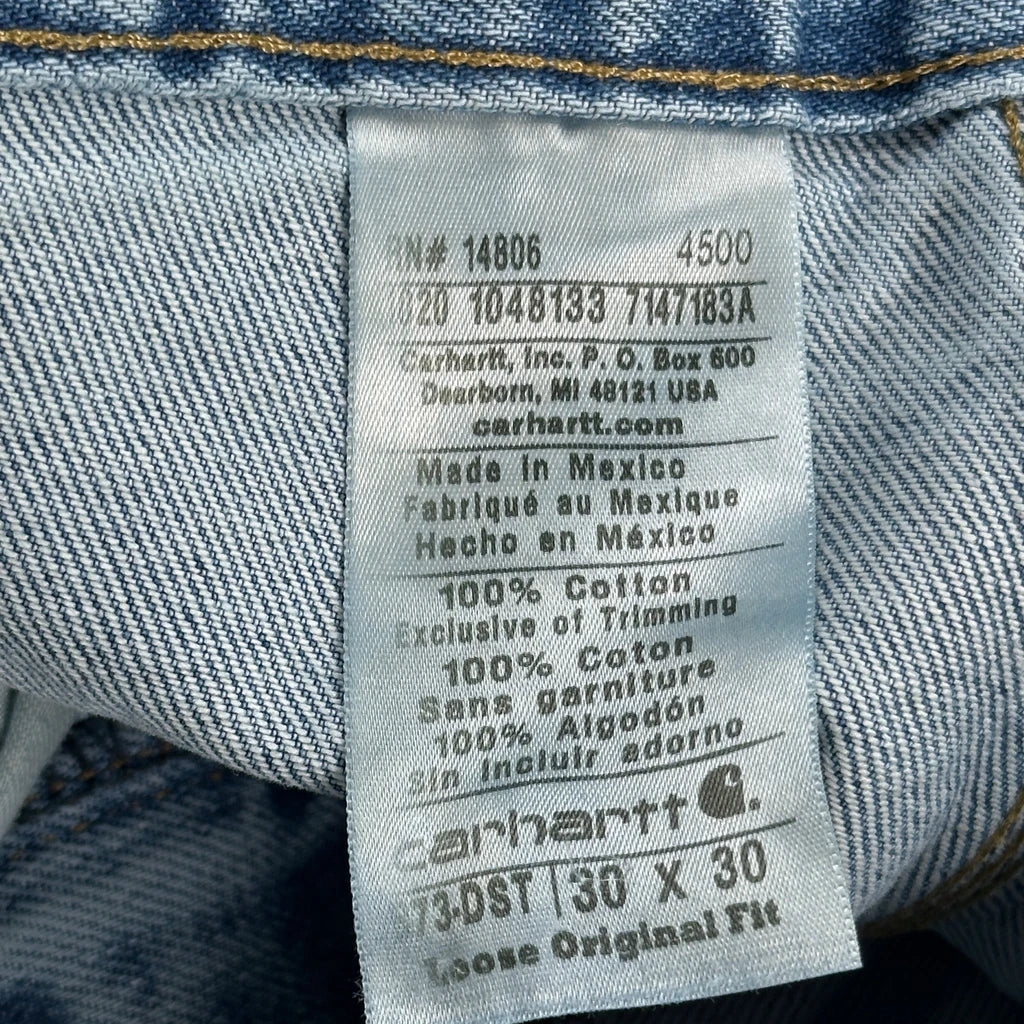 Carhartt Double Knee Carpenter Jeans - 28W 30L Blue Cotton - Image 6