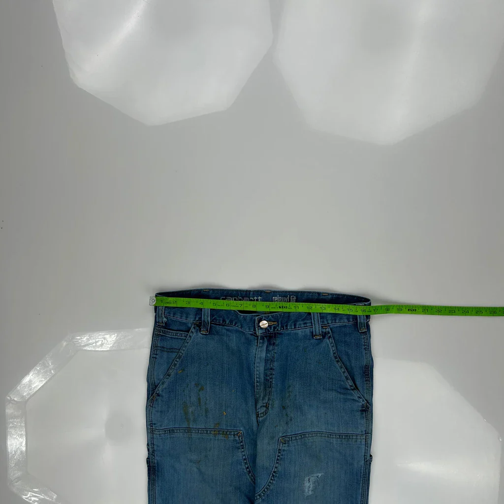 Carhartt Double Knee Carpenter Jeans - 32W 34L Blue Cotton - Image 3