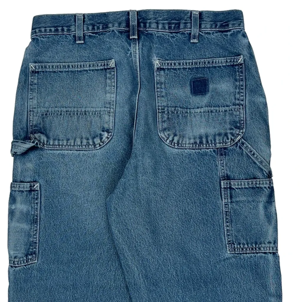 Carhartt Cropped Carpenter Jeans - 32W 22L Blue Cotton - Image 8