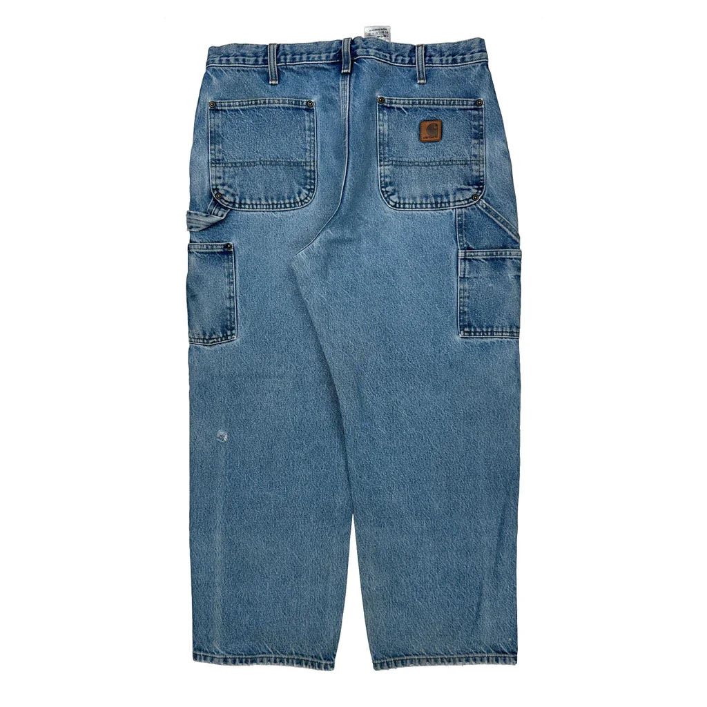Carhartt Double Knee Carpenter Jeans - 33W 28L Blue Cotton