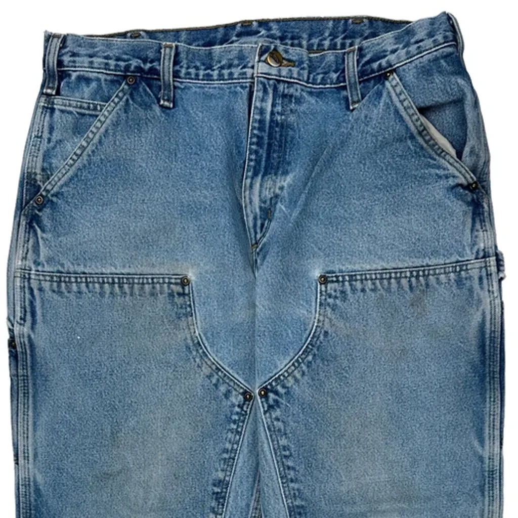 Carhartt Double Knee Carpenter Jeans - 33W 28L Blue Cotton - Image 10