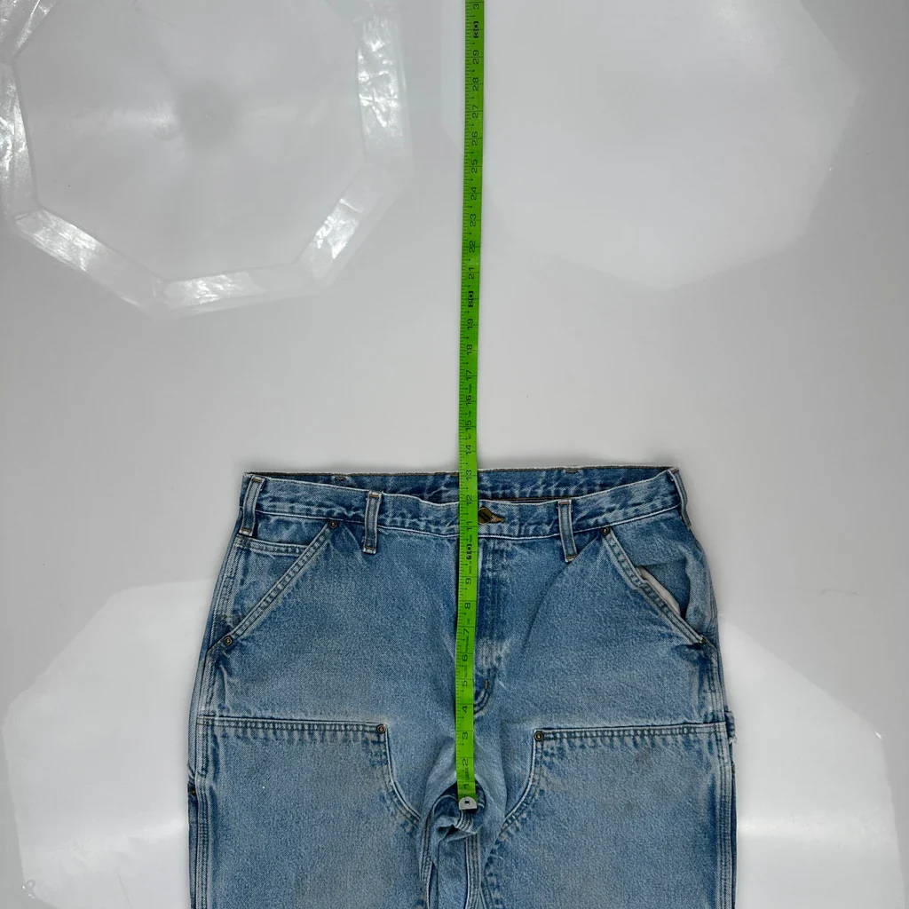 Carhartt Double Knee Carpenter Jeans - 33W 28L Blue Cotton - Image 4