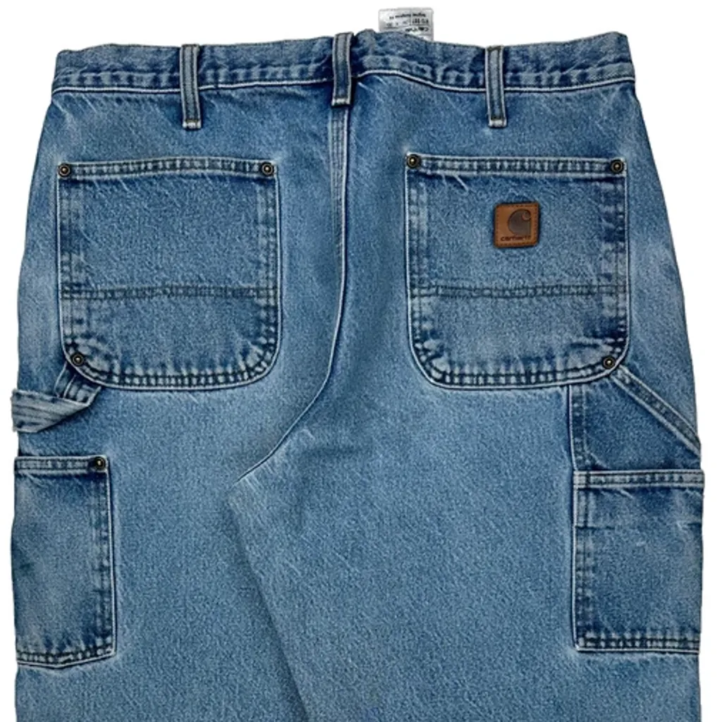 Carhartt Double Knee Carpenter Jeans - 33W 28L Blue Cotton - Image 7