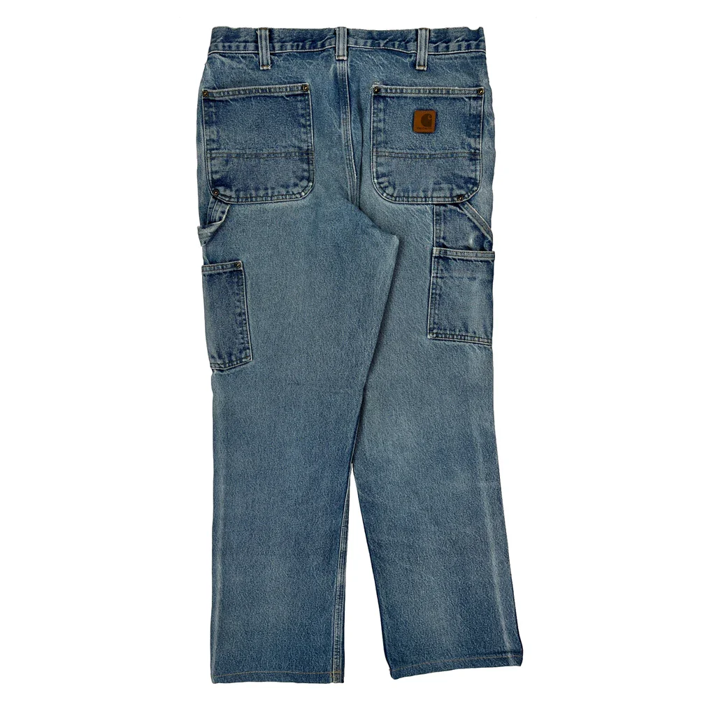 Carhartt Double Knee Carpenter Jeans - 33W 29L Blue Cotton