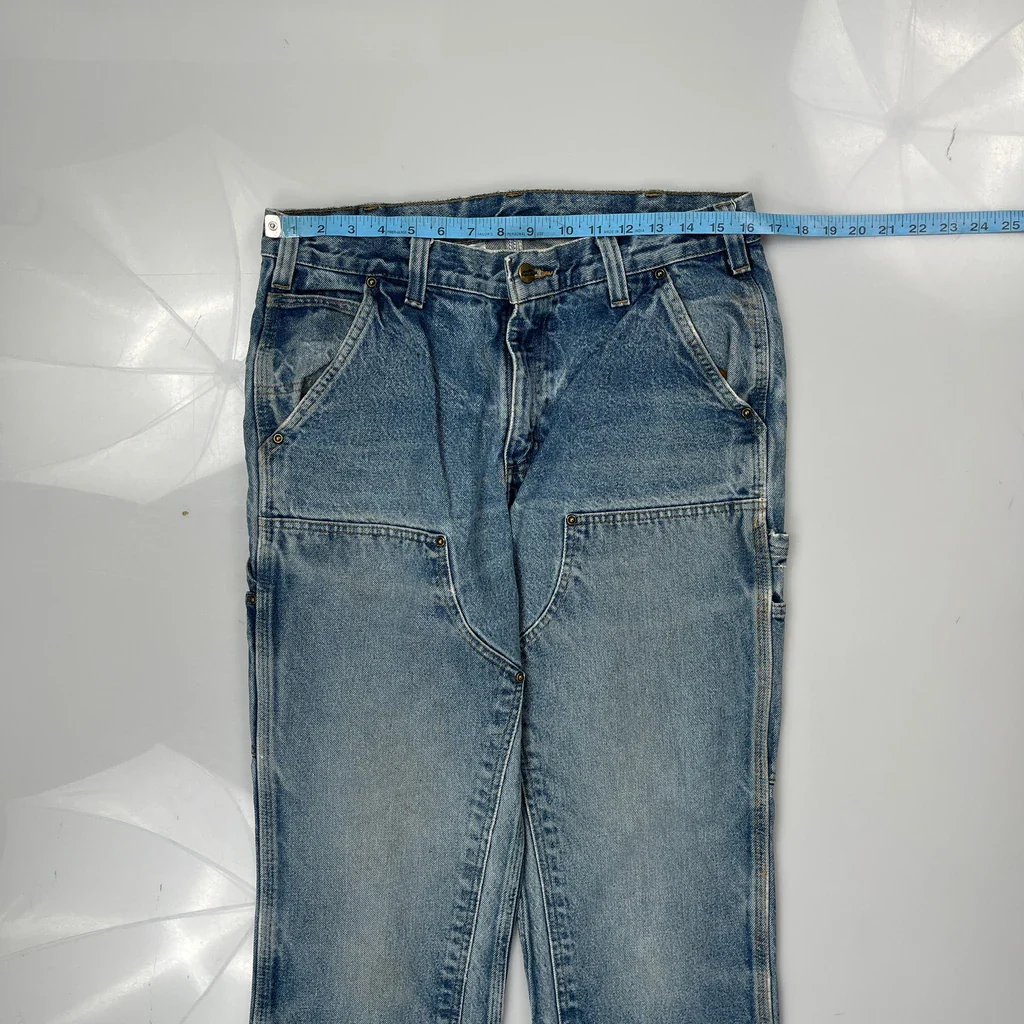 Carhartt Double Knee Carpenter Jeans - 33W 29L Blue Cotton - Image 3