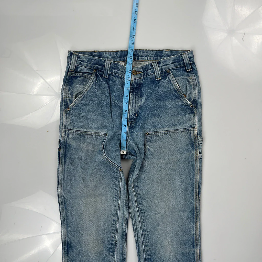 Carhartt Double Knee Carpenter Jeans - 33W 29L Blue Cotton - Image 4