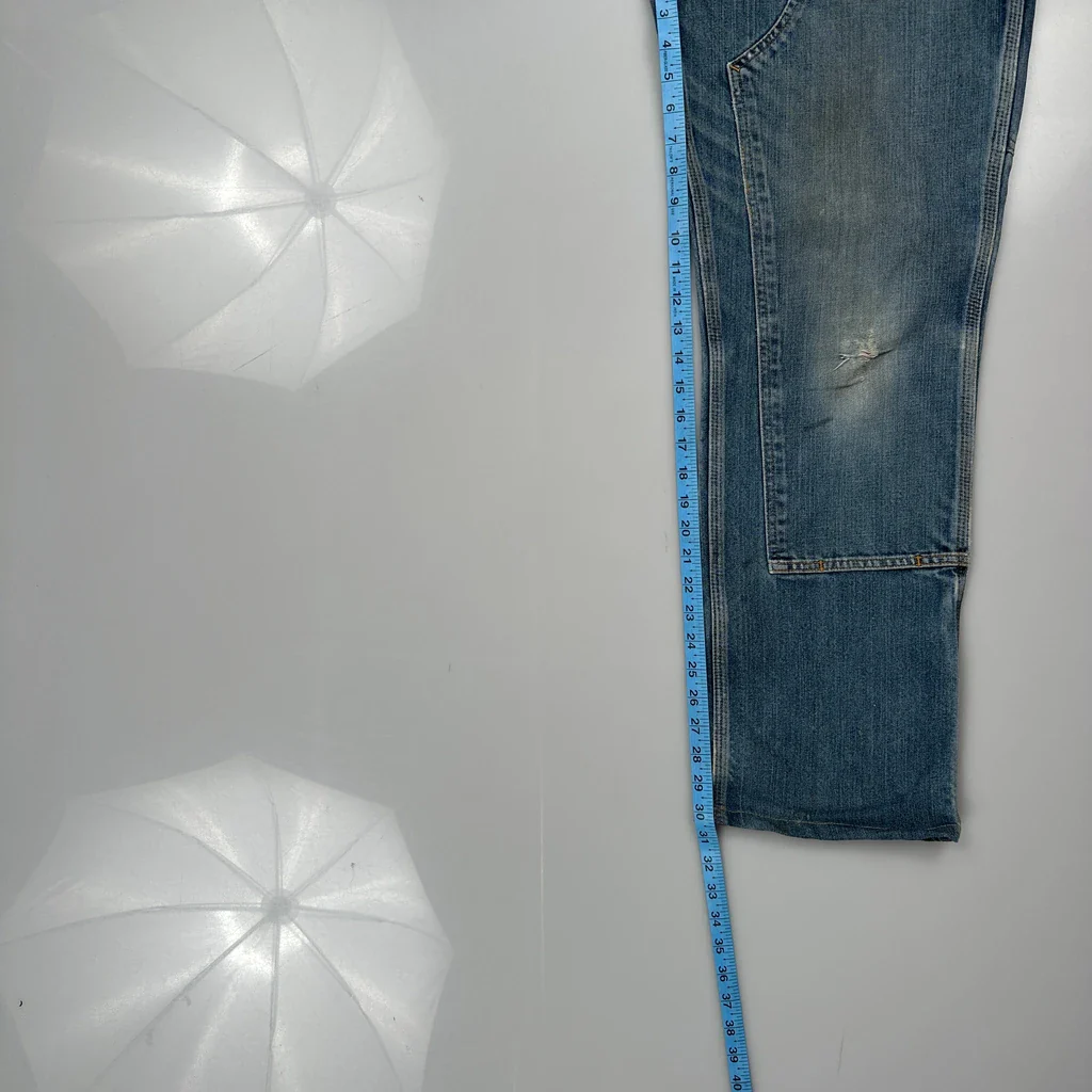 Carhartt Double Knee Carpenter Jeans - 34W 31L Blue Cotton Blend - Image 5