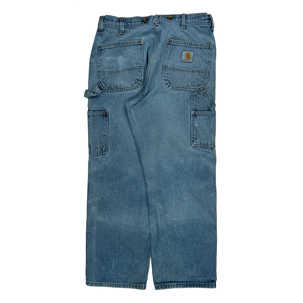 Carhartt Double Knee Carpenter Jeans - 34W 29L Blue Denim