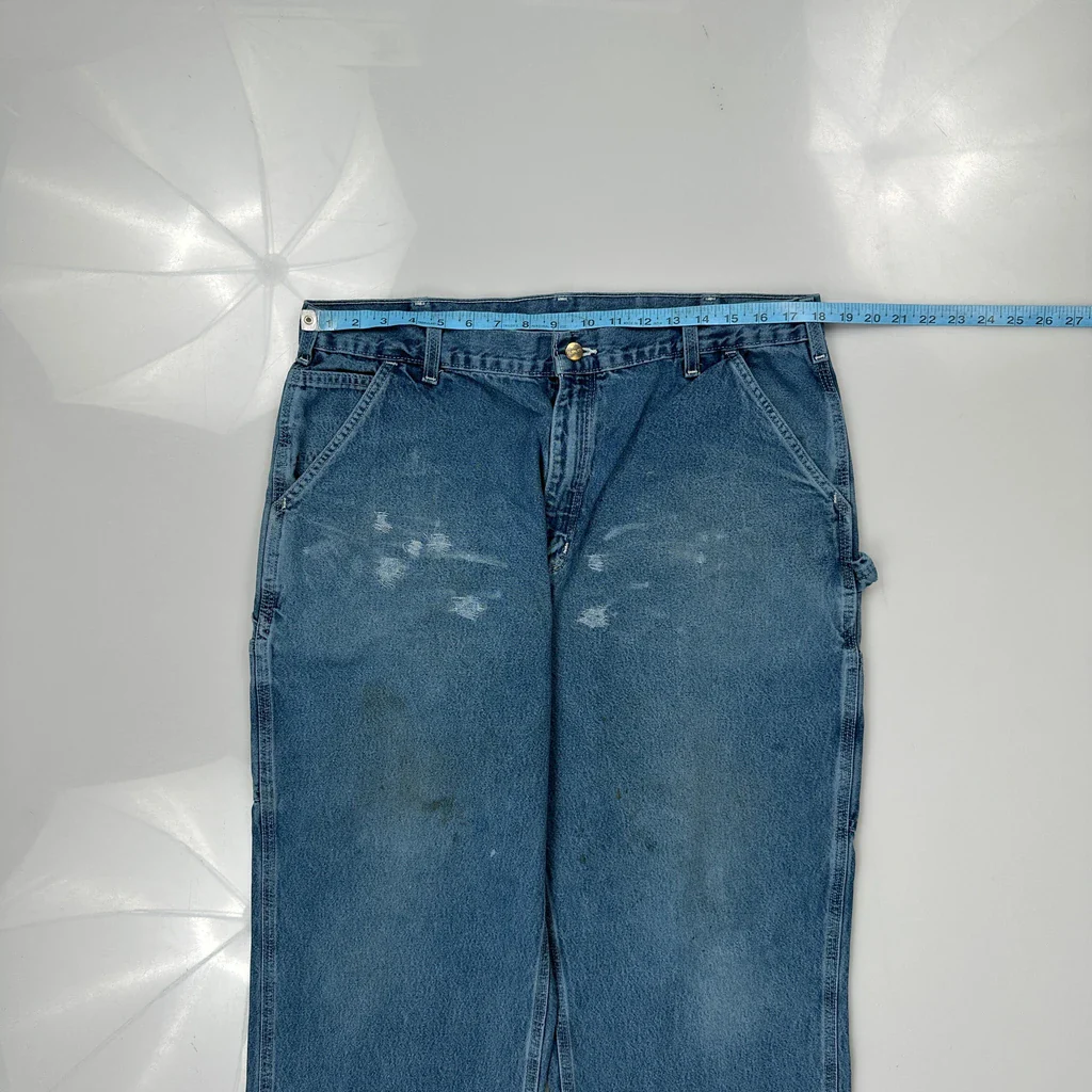Carhartt Carpenter Jeans - 36W 28L Blue Cotton - Image 3