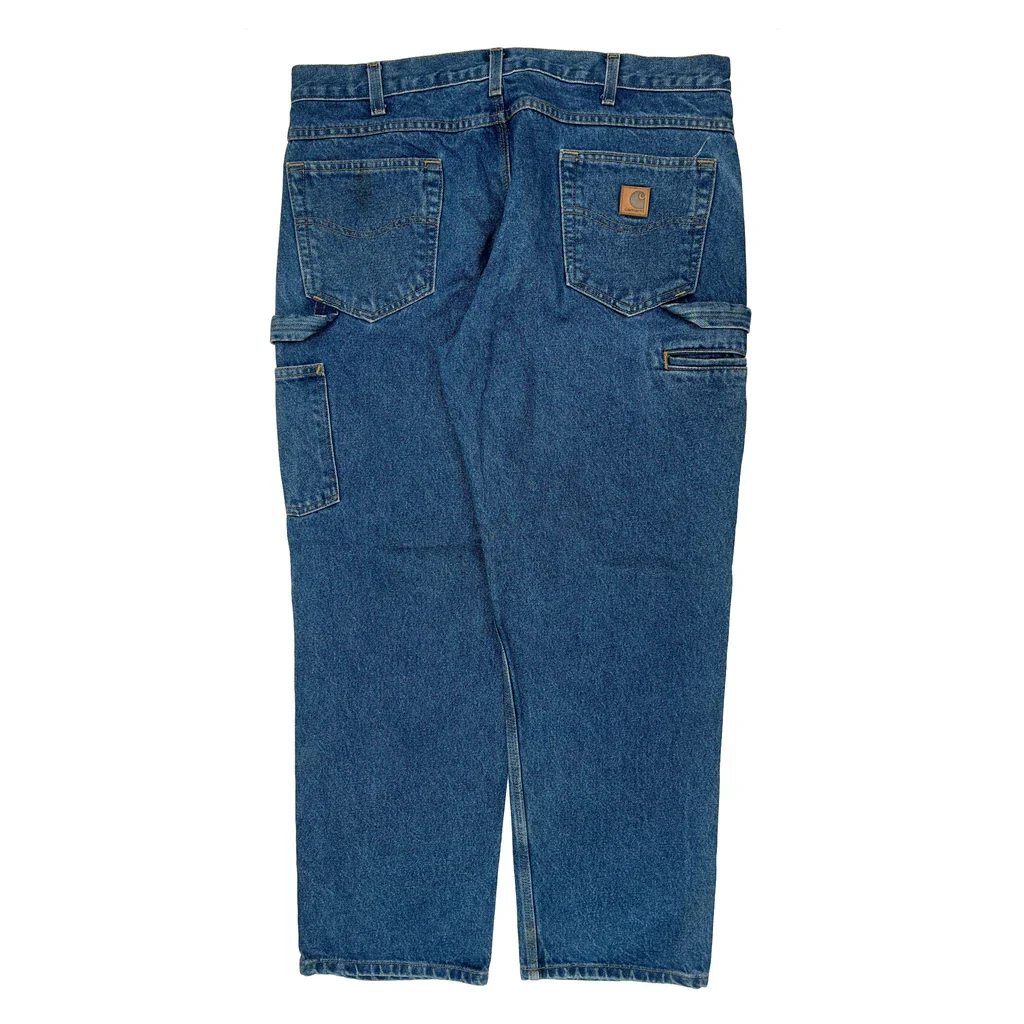 Carhartt B171 Dst Carpenter Jeans - 38W 30L Blue Cotton