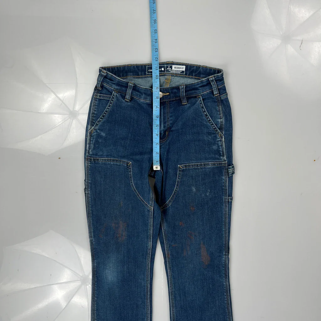 Carhartt Double Knee Carpenter Jeans - 26W UK 6 Blue Denim - Image 4