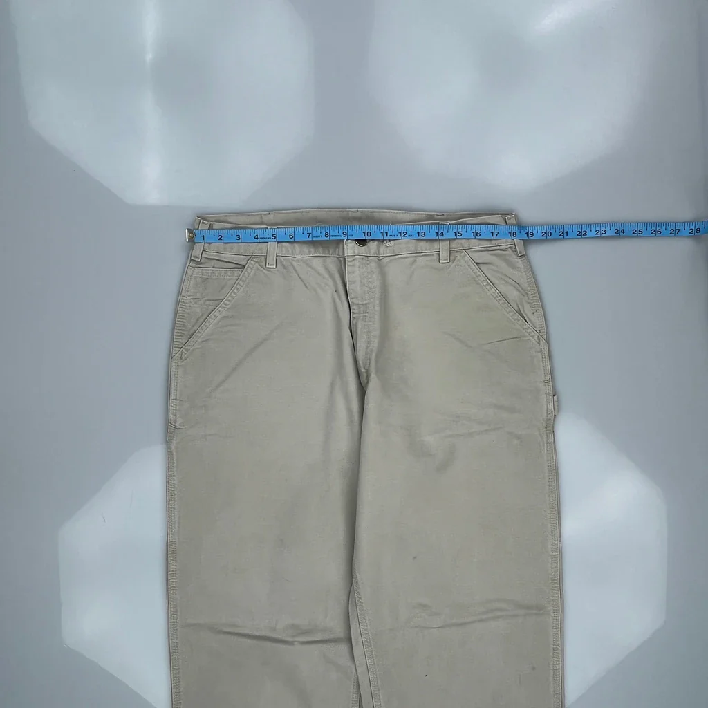 Carhartt Carpenter Pants - 36W 30L Beige Cotton - Image 3