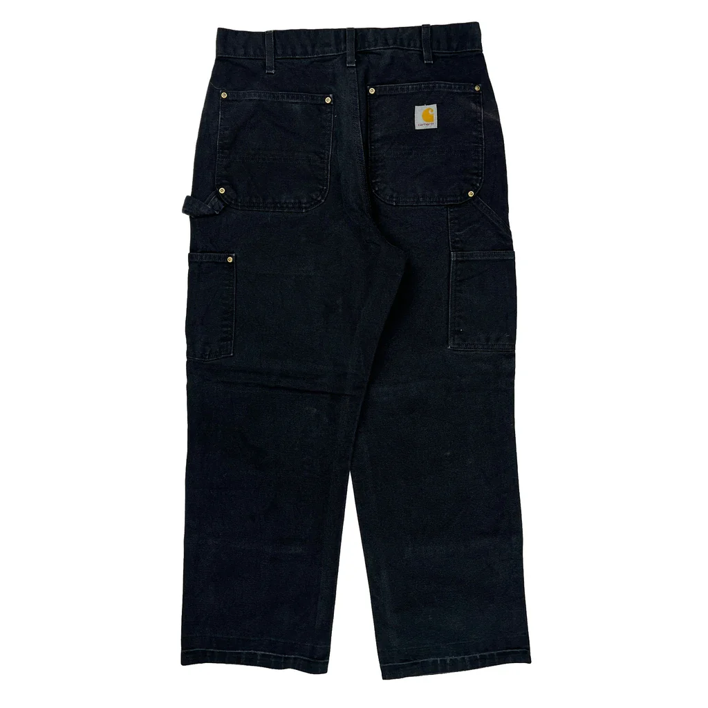 Carhartt Double Knee Carpenter Pants - 30W 27L Black Cotton