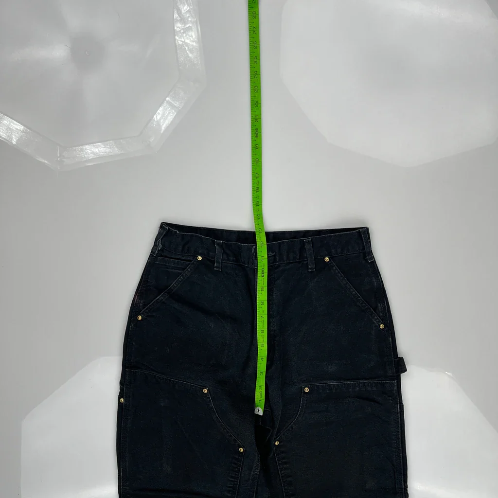 Carhartt Double Knee Carpenter Pants - 30W 27L Black Cotton - Image 4