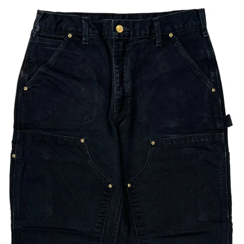 Carhartt Double Knee Carpenter Pants - 30W 27L Black Cotton - Image 9
