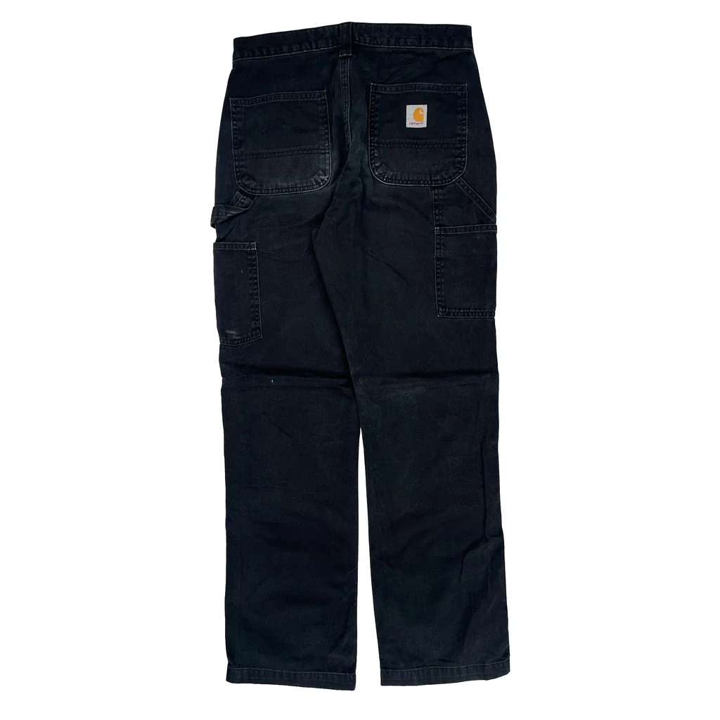 Carhartt B324 Blk Carpenter Pants - 30W 32L Black Cotton
