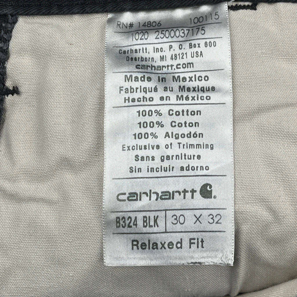 Carhartt B324 Blk Carpenter Pants - 30W 32L Black Cotton - Image 6