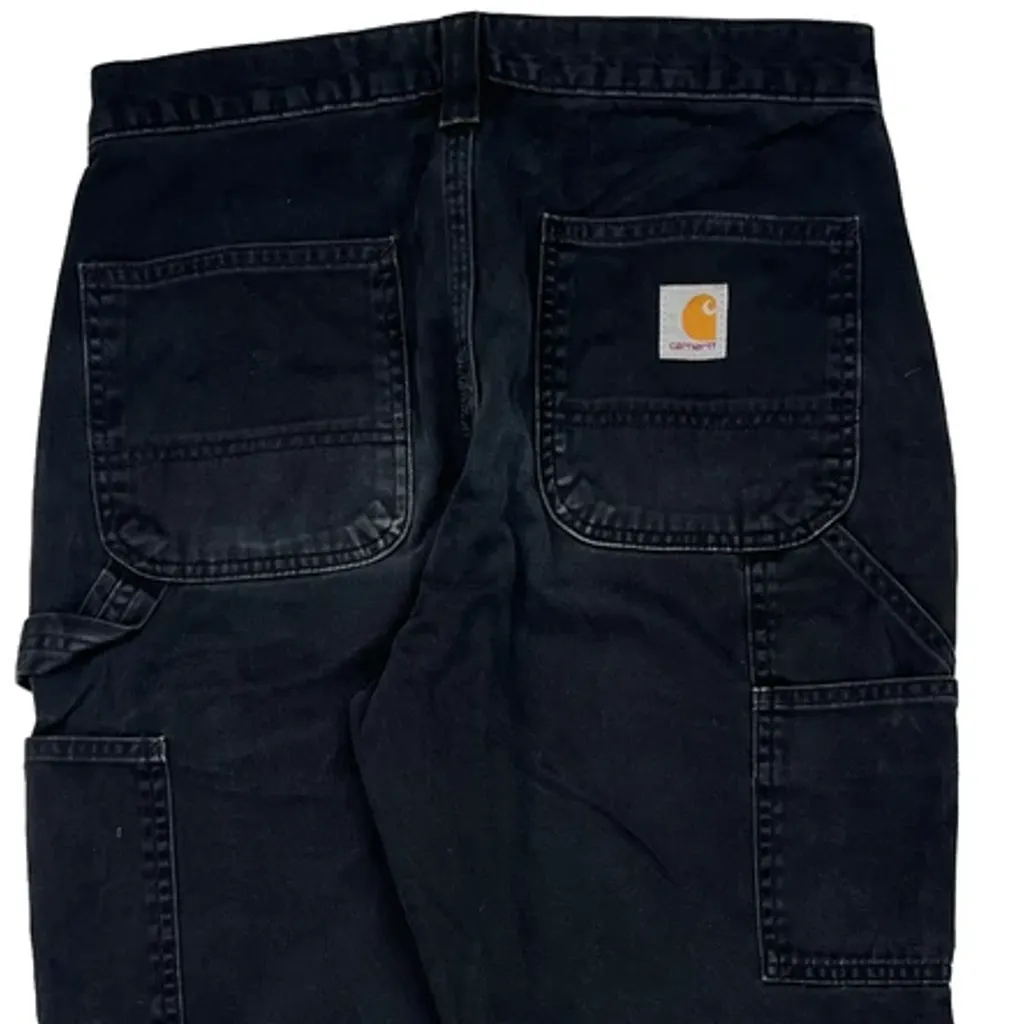 Carhartt B324 Blk Carpenter Pants - 30W 32L Black Cotton - Image 8