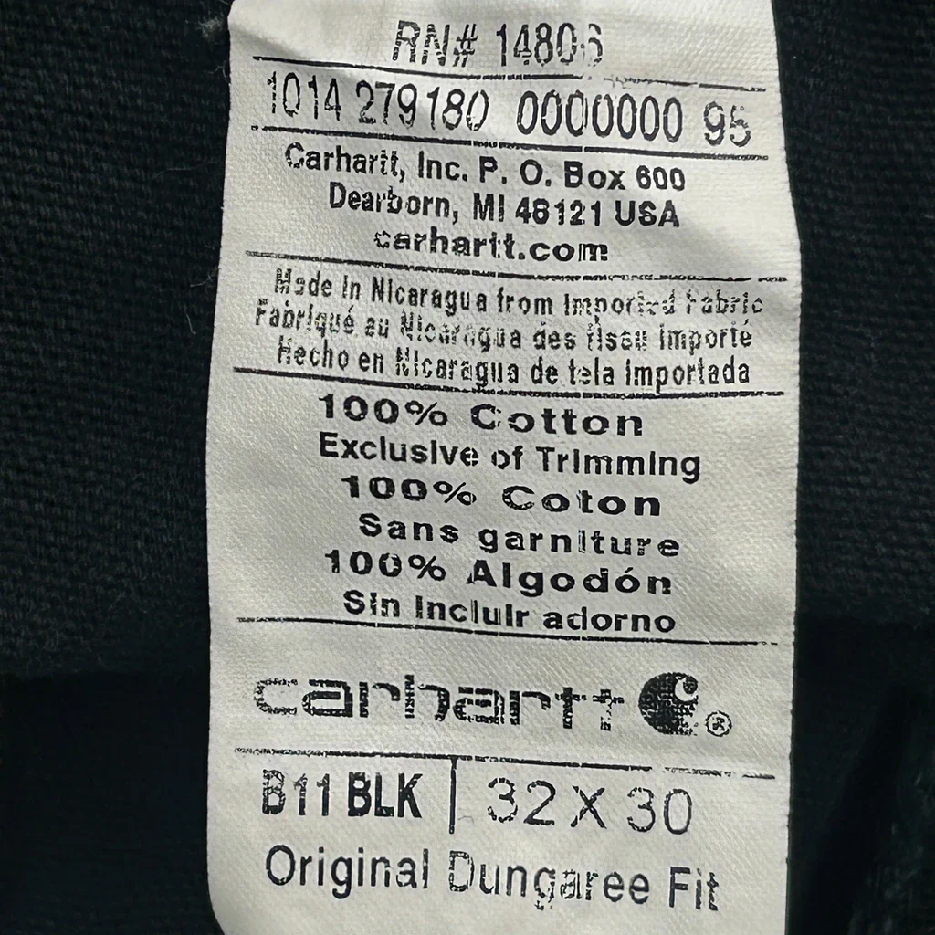 Carhartt B11 Blk Carpenter Pants - 31W 29L Black Cotton - Image 6