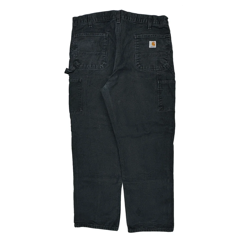 Carhartt Double Knee Carpenter Pants - 35W 29L Black Cotton