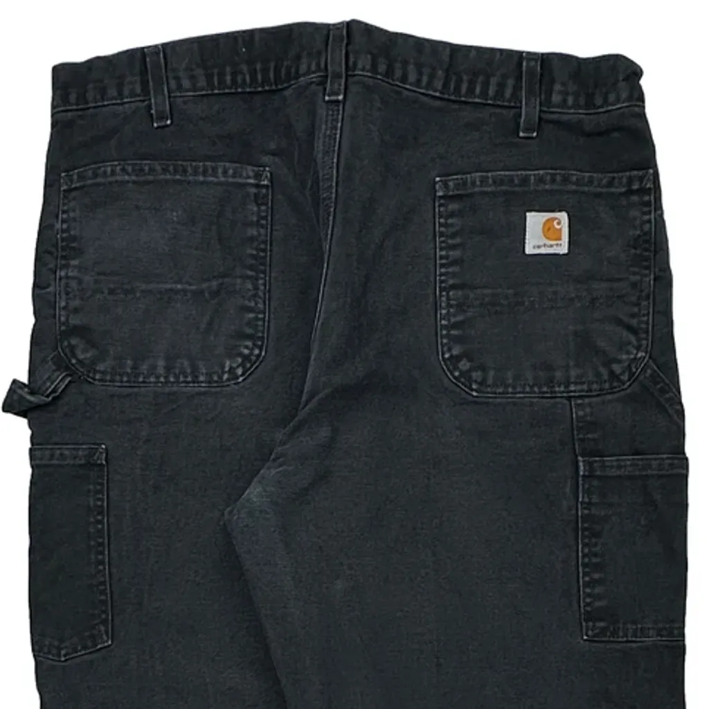 Carhartt Double Knee Carpenter Pants - 35W 29L Black Cotton - Image 6