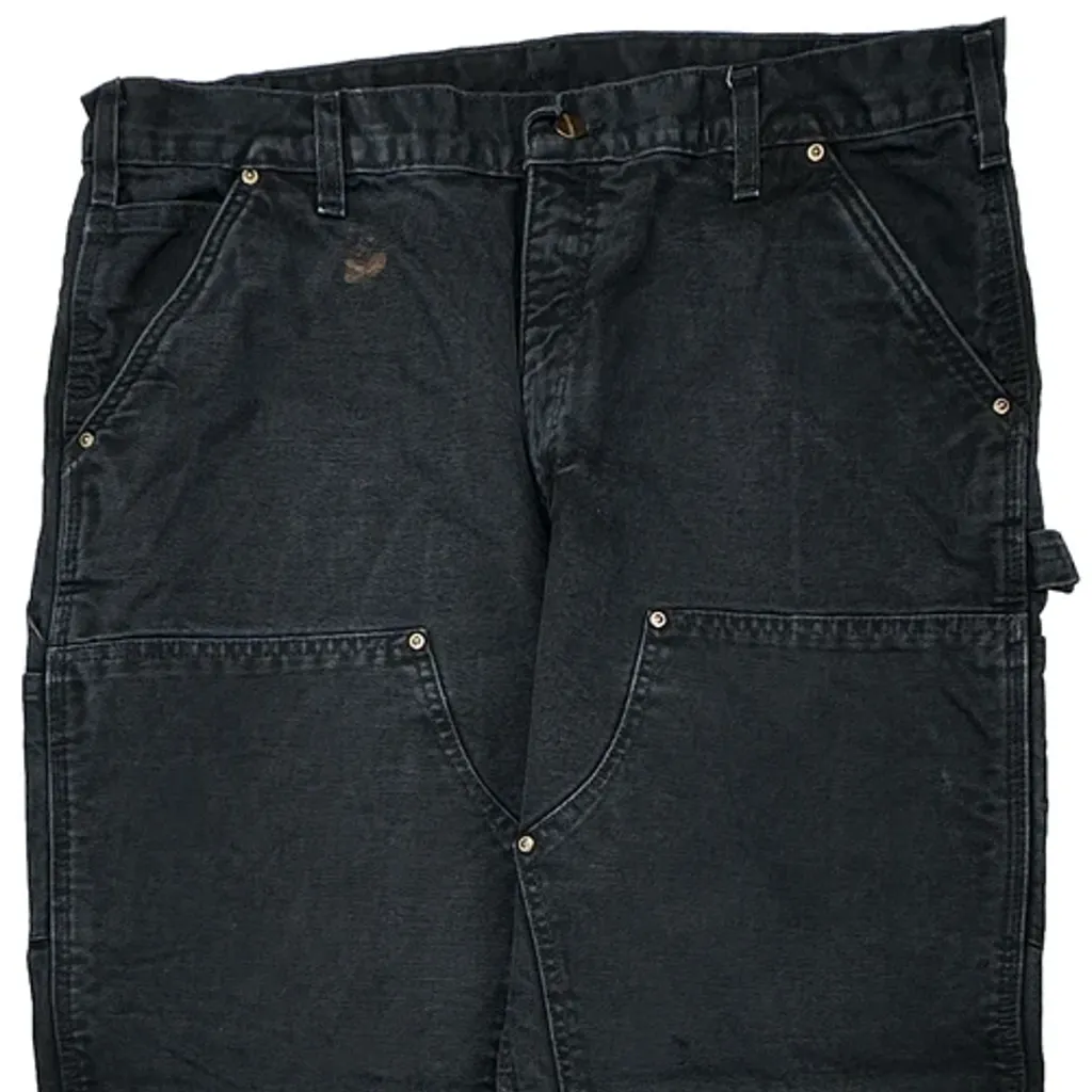 Carhartt Double Knee Carpenter Pants - 35W 29L Black Cotton - Image 8