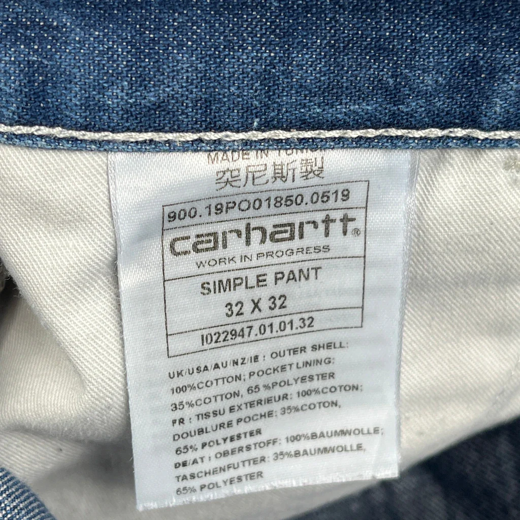 Carhartt Simple Pant Carpenter Pants - 32W 31L Blue Cotton - Image 6