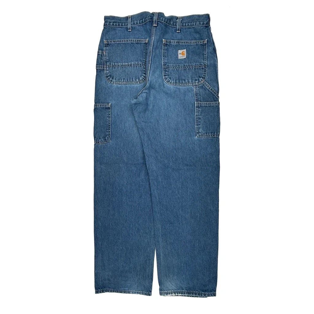 Carhartt Carpenter Pants - 33W 34L Blue Cotton