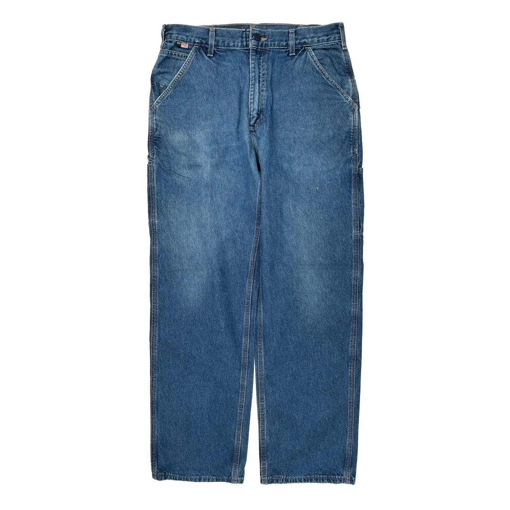 Carhartt Carpenter Pants - 33W 34L Blue Cotton - Image 2