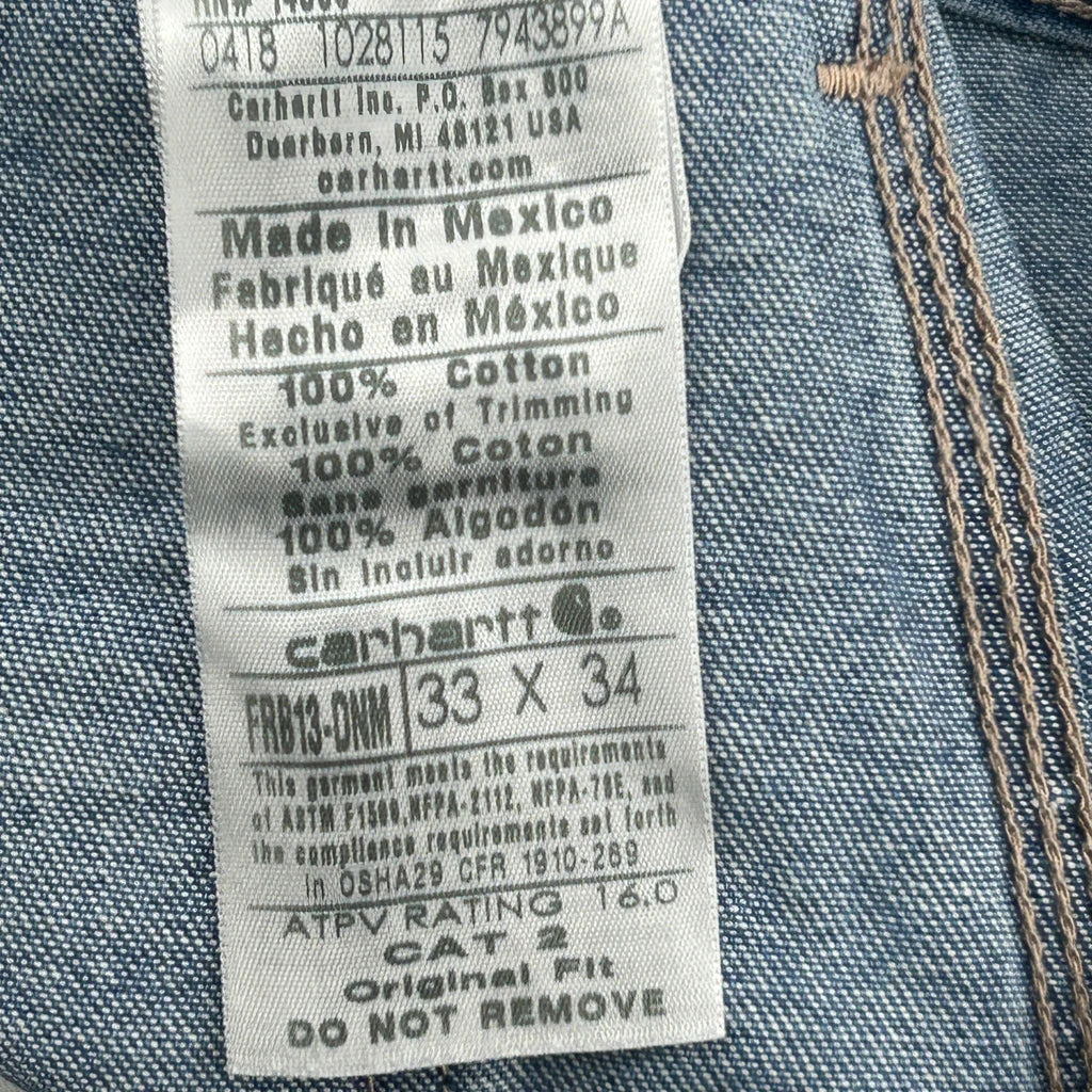 Carhartt Carpenter Pants - 33W 34L Blue Cotton - Image 6