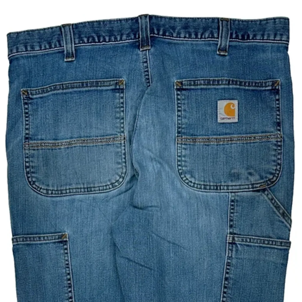 Carhartt Double Knee Carpenter Pants - 33W 30L Blue Cotton Blend - Image 8