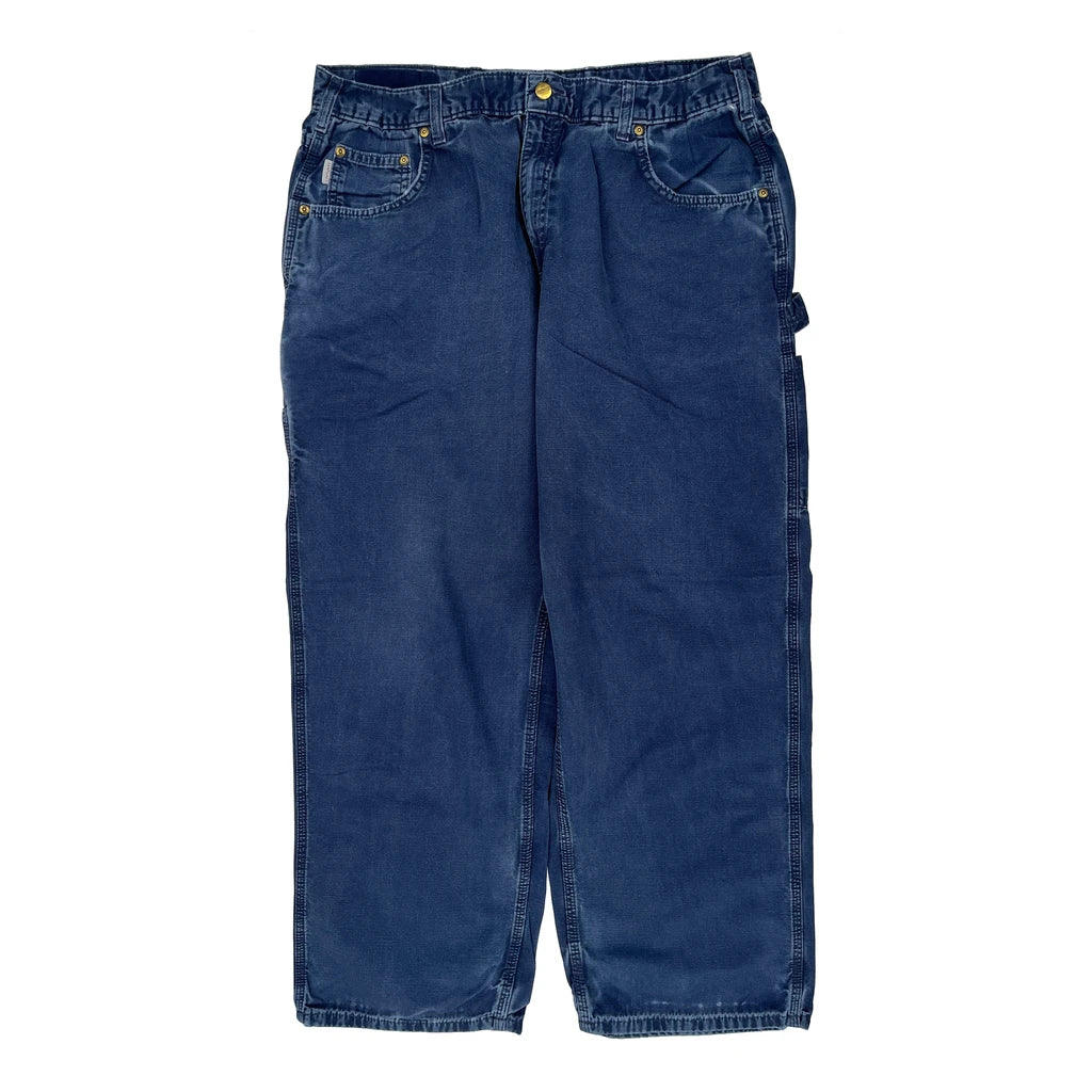Carhartt Carpenter Pants - 36W 29L Blue Cotton - Image 2