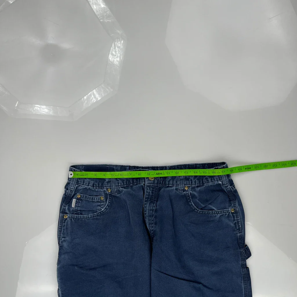 Carhartt Carpenter Pants - 36W 29L Blue Cotton - Image 3