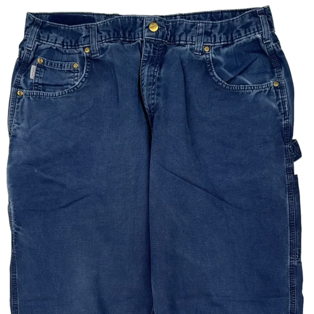 Carhartt Carpenter Pants - 36W 29L Blue Cotton - Image 9