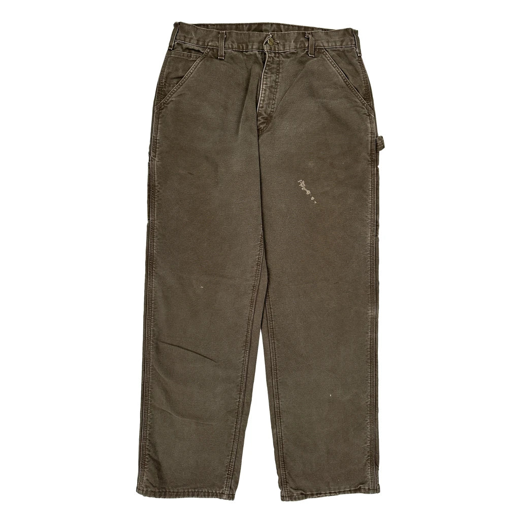 Carhartt Carpenter Pants - 33W 33L Brown Cotton - Image 2