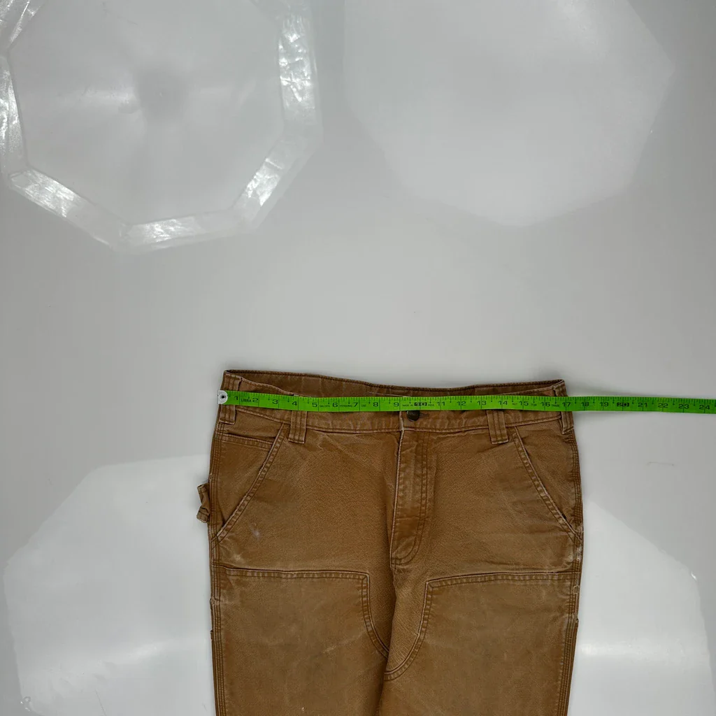 Carhartt Double Knee Carpenter Pants - 34W 33L Brown Cotton - Image 3