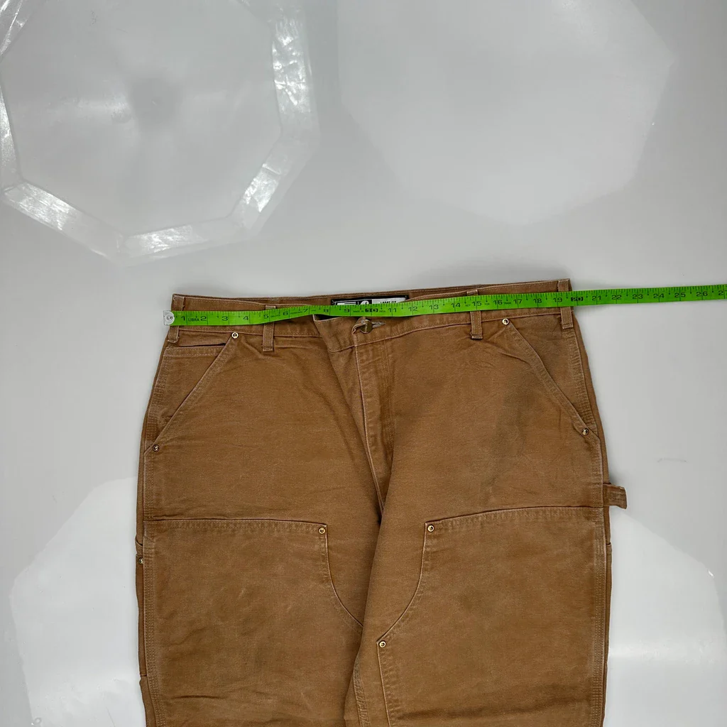Carhartt Double Knee Carpenter Pants - 38W 30L Brown Cotton - Image 3