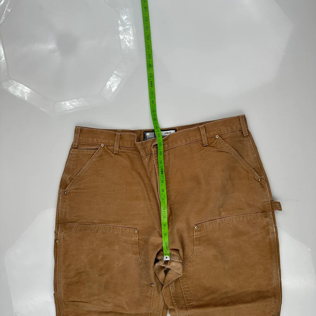 Carhartt Double Knee Carpenter Pants - 38W 30L Brown Cotton - Image 4