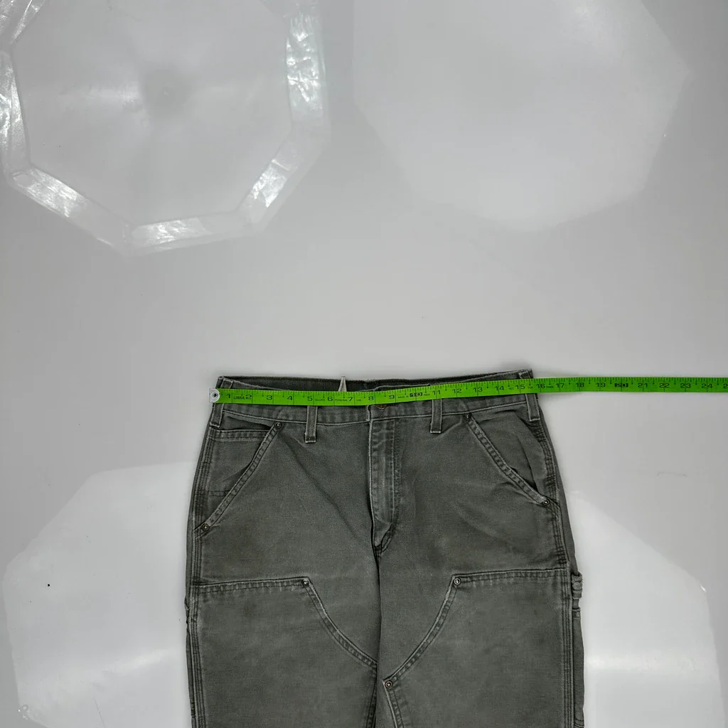 Carhartt Double Knee Carpenter Pants - 31W 32L Gray Cotton - Image 3