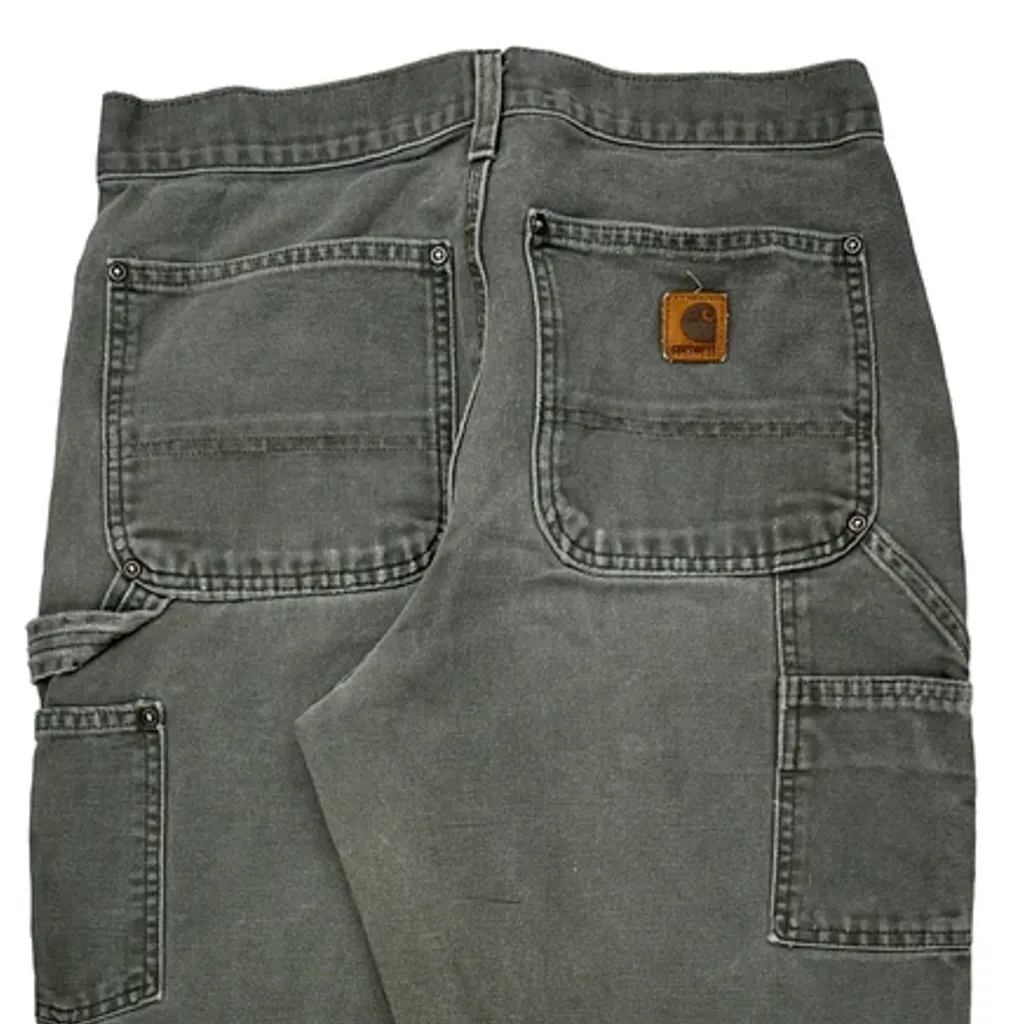 Carhartt Double Knee Carpenter Pants - 31W 32L Gray Cotton - Image 6