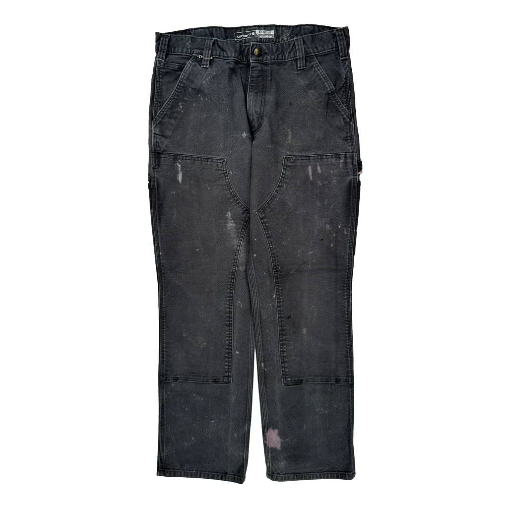 Carhartt Double Knee Carpenter Pants - 32W 30L Gray Cotton - Image 2