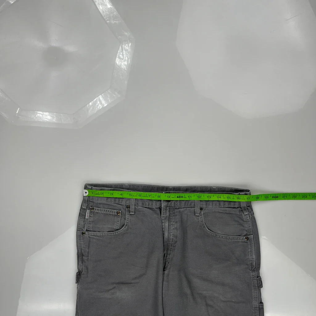 Carhartt B159 Chr Carpenter Pants - 34W 29L Gray Cotton - Image 3