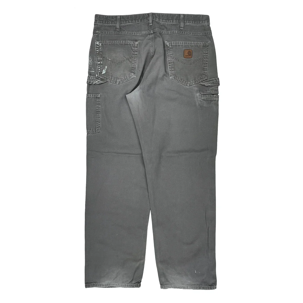 Carhartt B159 Chr Carpenter Pants - 35W 34L Gray Cotton